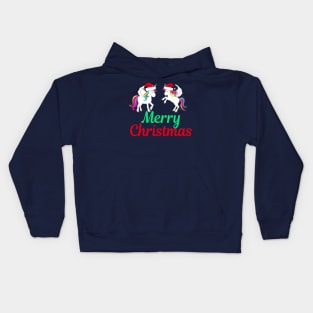 Merry Christmas Unicorns Kids Hoodie